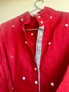 Charming Red Polka Dot Kurta
