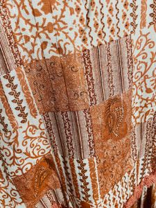 Boho Patchwork Tiered Kurta with Tassel Tie