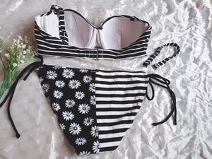 Bikini Set H&amp;M Black White Swimsuit Bandeau