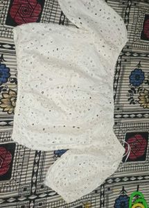 Chic White Eyelet Off-Shoulder Top