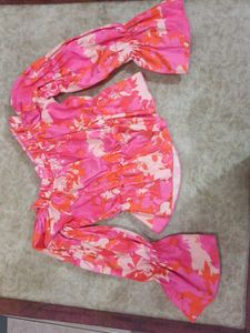 Off Shoulder Top Multicolor Stretchable