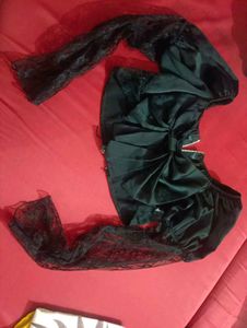 Chic Black Lace Trim Top