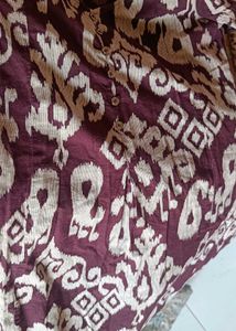 Maroon Ikat Print Anarkali Kurta