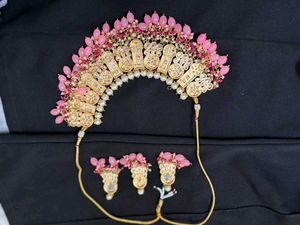 Stunning Pink &amp; Gold Necklace Set