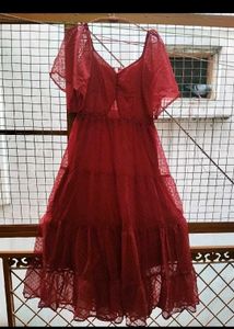 Elegant Maroon Maxi Dress