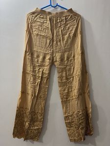 Boho Wide-Leg Embroidered Pants