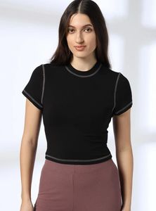 Rio Black Cropped T-Shirt