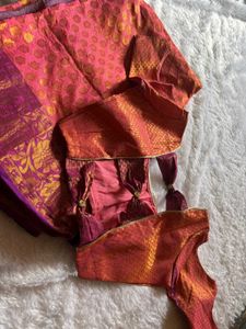 Elegant Pink &amp; Gold Saree🥰