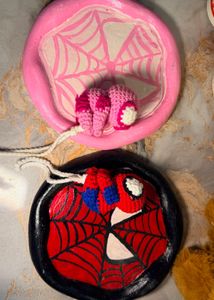 Handmade Crochet Spiderman keychain