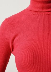 Women's Red Turtleneck Top