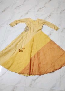 Elegant Yellow Anarkali Gown