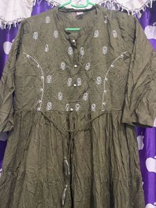 olive kurta set