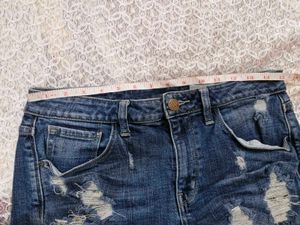 Distressed Denim Shorts