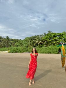 Chic Red Floral Maxi Dress