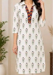 Elegant White Printed Kurta