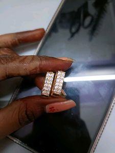 Rose Gold Diamond Hoop Earrings