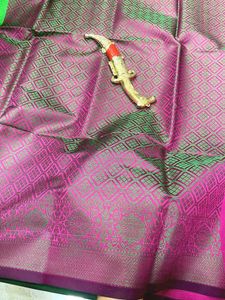 Green &amp; Pink Silk Saree