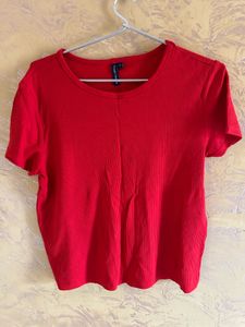 Classic Combo of 2 Ribbed T - Shirt (Red&amp;White)