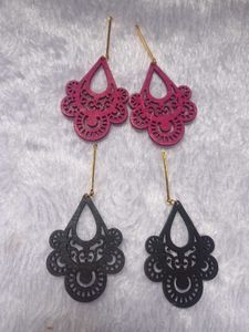 WooD Earrings Pack Of 2