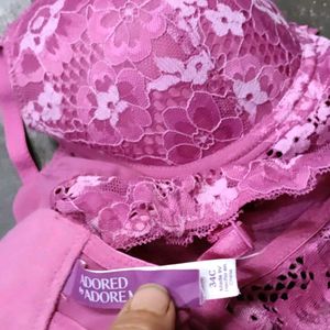 Pink Lace Bra &amp; Panty Set