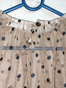 Sheer Polka Dot Blouse Cropped