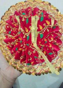 Red &amp; Gold Embroidered Dress