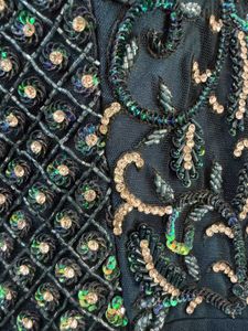 Blue Heavy Flare Handwork Gown