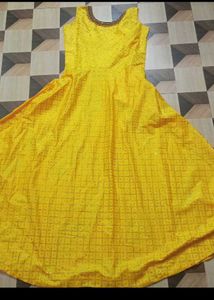 Bust 40 Beautiful Yellow Ethnic Gown