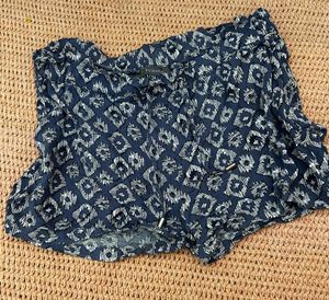 Women's Navy Blue Patterned Shorts