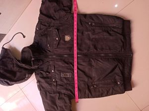 Men's Solid Black Regular Jacket