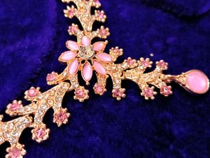 Stunning Pink Stone Necklace &amp; Earring Set