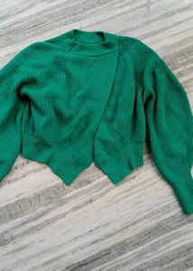 puffy sleeves ,tulip flower shaped korean sweater