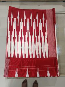 Elegant Red &amp; White Saree