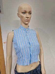 Brand New Handmade Sleeveless Crop Shirt Top (Size
