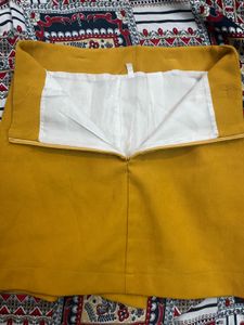 Chic Mustard Yellow Wrap Minii Skirt