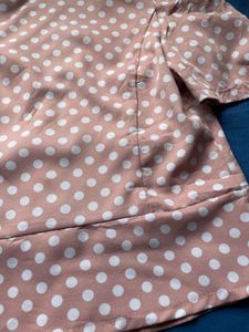 Cute Polka Dot Puff Sleeve Top