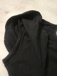Black Ruffle Sleeve Top