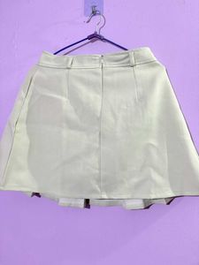Beige women Mini Skirt