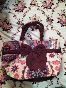🎀Boho Print Tote Bag with Bow Accent