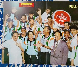 1998 Vintage Indian Cricket Team poster