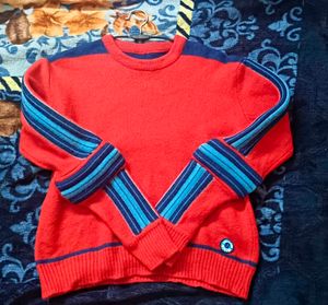 Red &amp; Blue Striped Knit Sweater