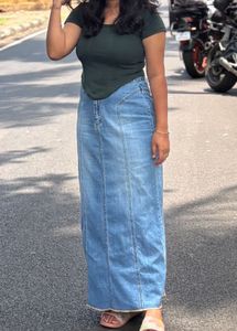 Long Denim Skirt