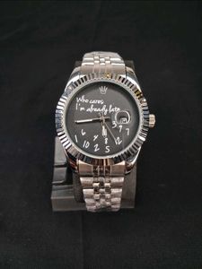 Stylish Watch with "Who Cares" Quote