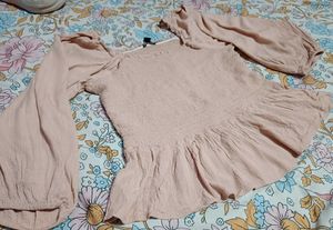 Peach Peplum Top