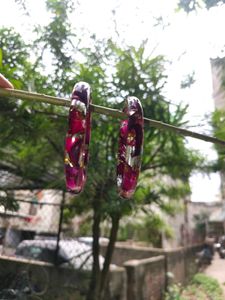 Purple Floral Resin Bangles