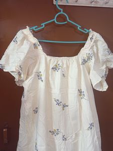 Cream Floral Print Maxi Dress