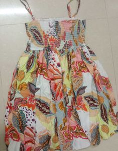 Boho Floral Print Strapless Dress
