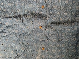Boho Print denim Button-Up Shirt
