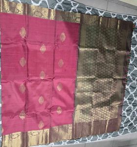 Gorgeous kanchi pattu saree-Lotus/Pistachio