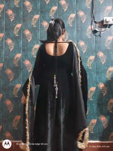 beautiful 😍 black anarkali with lace bordar duppa